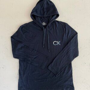 Calvin Klein Casual Lightweight Pull On Lg Sleeve 100% Cotton Hoodie Navy Sz XL